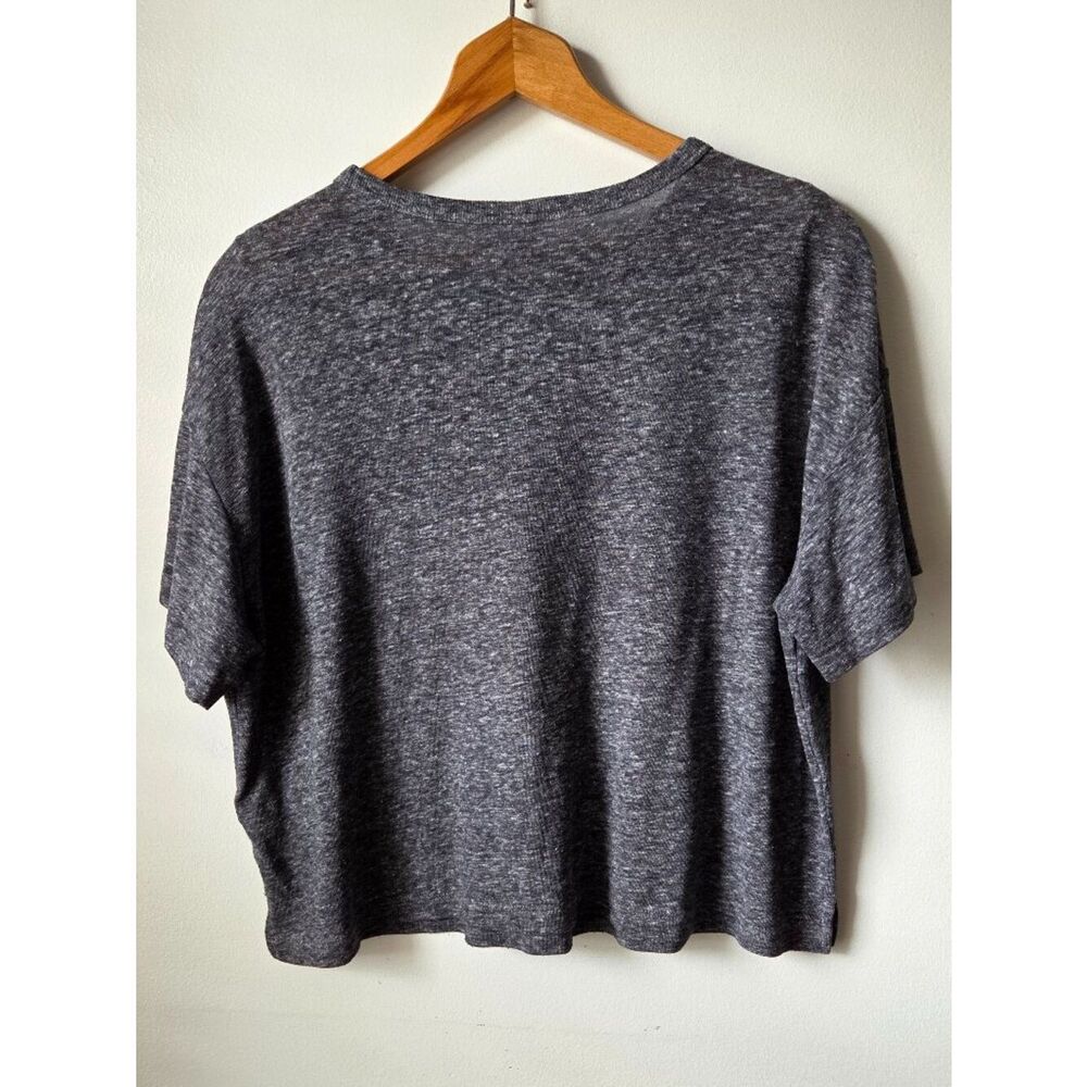 EUC OLD NAVY LINEN BLEND GREY HEATHERED TEE SIZE SMALL OVERSIZED - Picture 3 of 11